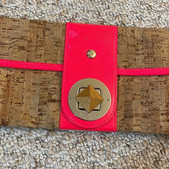Kate Spade Hot Pink Bamboo clutch - Picture 2 of 7
